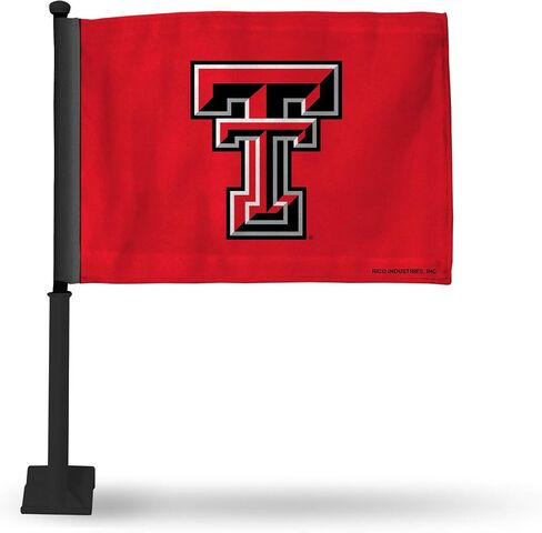 علم سيارة بديل من Rico Industries NCAA Texas Tech Red Raiders مع عمود أسود علم سيارة مزدوج الجوانب - 40.64 سم × 48.26 سم - عمود قوي يتم تثبيته على السيارة/الشاحنة/السيارات in Saudi Arabia