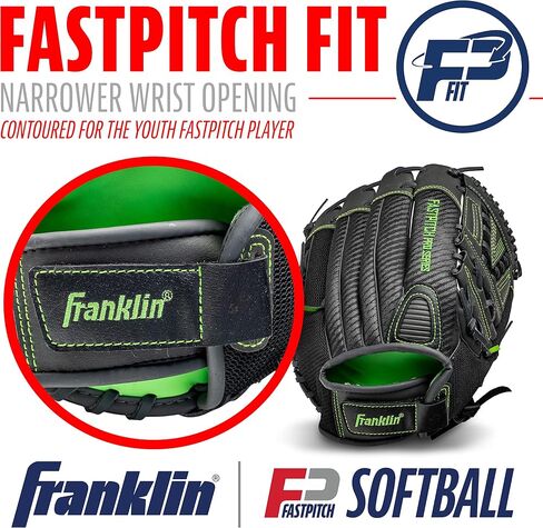 قفازات Franklin Sports Fastpitch Pro Series للكرة اللينة - رمي اليد اليمنى أو اليسرى - مقاسات البالغين والشباب - مقاس 11 بوصة، 11.5 بوصة، 12 بوصة، 12.5 بوصة و13 بوصة in Kuwait