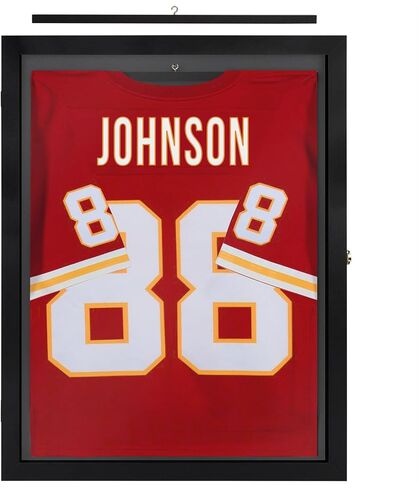 Americanflat Kids Jersey Frame Display Case with Polished Plexiglass - 18x24 Lockable Display Case - Silhouette Collection - Jersey Frame for Soccer, Baseball, Hockey, Football, Basketball - Black in Saudi Arabia