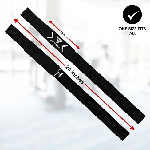 Weight Lifting Straps,Powerlifting Deadlifting, Anti Slip 60CM Hand Bar Grip, 5MM Neoprene Wrist Support, Heavy Duty Weightlifting Bodybuilding Workout in Saudi Arabia