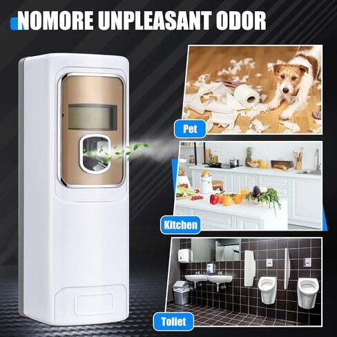 2 Pcs commercial Automatic Air Freshener Spray Dispenser with Screen for businesses LCD Wall Mount/Standing Capacity with Univercial product(White) in Saudi Arabia