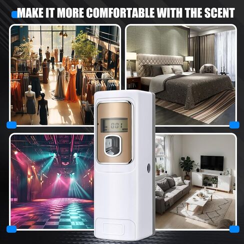 2 Pcs commercial Automatic Air Freshener Spray Dispenser with Screen for businesses LCD Wall Mount/Standing Capacity with Univercial product(White) in Saudi Arabia