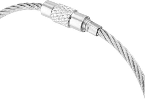 200 قطعة كابل سلسلة مفاتيح سلكية 6 بوصات، حلقة مفاتيح من الفولاذ المقاوم للصدأ 201، سلسلة مفاتيح مضفرة من الفولاذ DIY، علامة الأمتعة in Kuwait