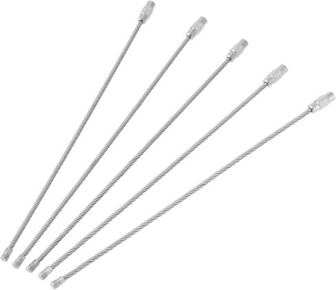 200 قطعة كابل سلسلة مفاتيح سلكية 6 بوصات، حلقة مفاتيح من الفولاذ المقاوم للصدأ 201، سلسلة مفاتيح مضفرة من الفولاذ DIY، علامة الأمتعة in Kuwait