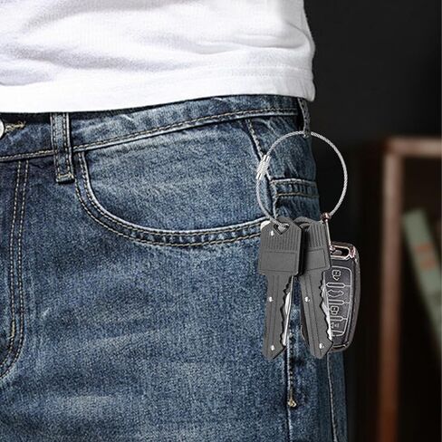 200 قطعة كابل سلسلة مفاتيح سلكية 6 بوصات، حلقة مفاتيح من الفولاذ المقاوم للصدأ 201، سلسلة مفاتيح مضفرة من الفولاذ DIY، علامة الأمتعة in Kuwait