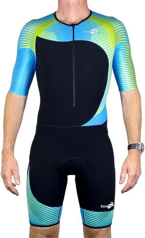 Triathlon Men's Tokyo LD Aero Trisuit - Sleeved Tri Suit - Tri Suits - Trisuits Triathlon Men - Black, Blue, Lime in Kuwait