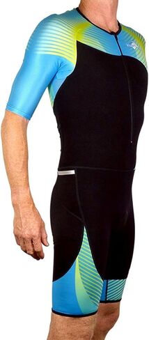 Triathlon Men's Tokyo LD Aero Trisuit - Sleeved Tri Suit - Tri Suits - Trisuits Triathlon Men - Black, Blue, Lime in Kuwait