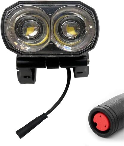 Electric Bike Headlight for Night Riding LED Front Light Suitable for 24V 36V 48V 60V Battery Controller Waterproof Headlight for E-Bikes with 2 Pins Male/Female Plug in Saudi Arabia