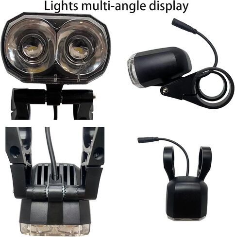 Electric Bike Headlight for Night Riding LED Front Light Suitable for 24V 36V 48V 60V Battery Controller Waterproof Headlight for E-Bikes with 2 Pins Male/Female Plug in Saudi Arabia