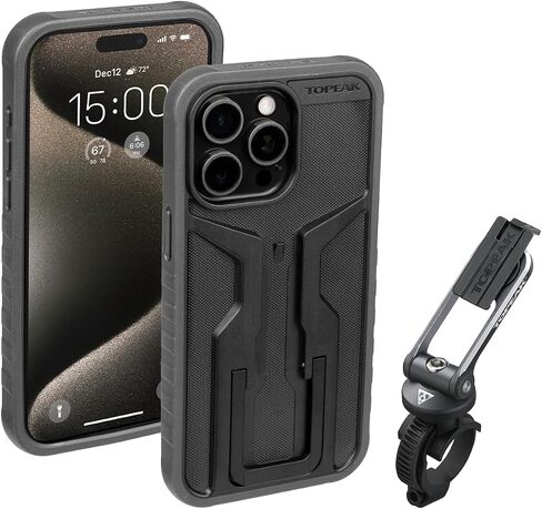حافظة Topeak RideCase مع حامل لهاتف iPhone 15 Pro Max - أسود/رمادي in Saudi Arabia