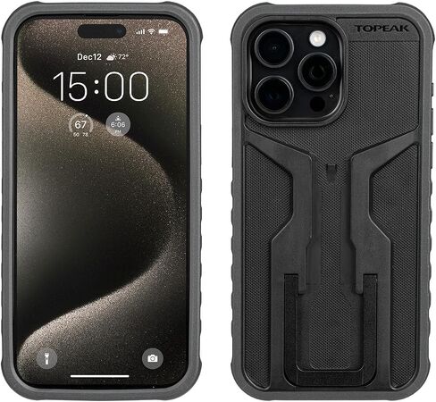 حافظة Topeak RideCase مع حامل لهاتف iPhone 15 Pro Max - أسود/رمادي in Saudi Arabia