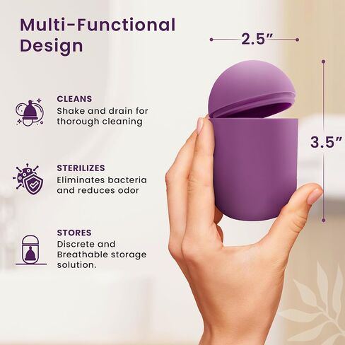 EcoBlossom Reusable Menstrual Cup and Case - The Most Reliable Medical Grade Silicone Period Cups - Comfortably use for 12 Hours (Small/Large (Pack of 2), Gray Cup & Case) in Saudi Arabia