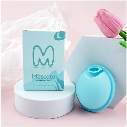 TM New Blue Generation Menstrual disc with Loop, Flat-fit Cup, Medical-Grade Silicone, Reusable, Petal Thin and Ultra Comfortable (Large Blue) in Saudi Arabia