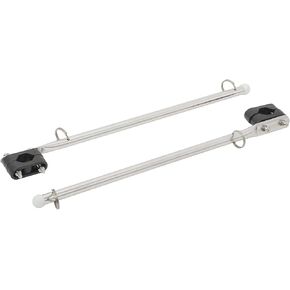 NovelBee 2-Pack of 14 Inch Stainless Steel Flag Pole Rail Mount from 7/8" to 1-1/4" for Boat Yacht Marine