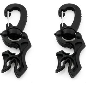 heyous 2pcs Scuba Diving Double Hose Holder with Clip Snorkeling Double BCD Clip Regulator Retainer Buckle Hook Snorkeling Scuba Diving Accessories, Black