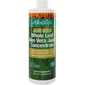 Aloe Life - Whole Leaf Aloe Vera Juice Concentrate, Soothing Relief for Indigestion, Antioxidant Catalyst, Supports Energy & Wellness, Certified Organic Aloe Leaves, Gluten-Free (Aloe Gold, 16 oz)