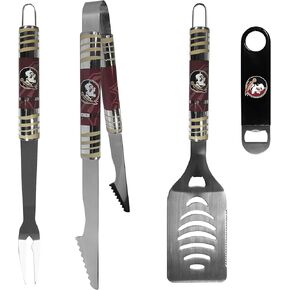 Siskiyou Sports NCAA Florida State Seminoles Unisex 3 pc BBQ Set and Bottle Opener, Team Colors, One Size