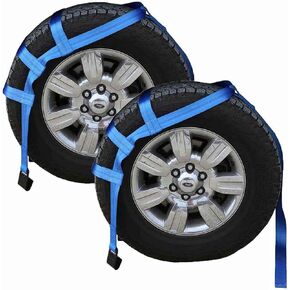 US Cargo Control Large Tow Dolly Basket Straps with Flat Hooks (2-Pack), Car Dolly Straps for Wheel Tire Sizes 17 Inches Or Larger, 3,333 lbs. Working Load Limit, Tow Dolly Straps to Haul and Tow