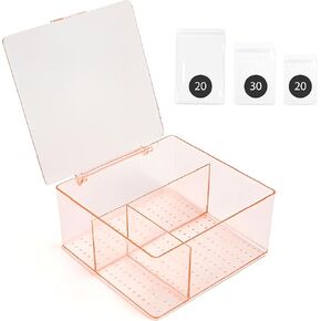 TY & TAY Jewelry Boxes For Women - Acrylic Jewelry Box Organizer With 70 Jewelry Bags, Earring Organizer, Ring, And Necklace Organizer, Jewelry Storage, jewelry for women And Gifts For Girlfriend
