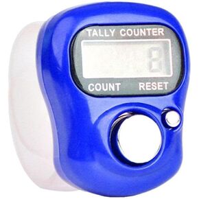 Blue Electronic Finger Counter Display Counter LED Digital Row Counter, Handheld Number Click Counter, Electronic Finger Counter Hand Tally Counter with Ring for Counter Counters Accessories