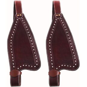 CHALLENGER Horse Western Leather Replacement Saddle Fenders Mahogany 5204