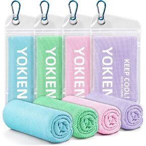 Cooling Towels for Neck and Face - Neck Coolers for Hot Weather -Cooling Neck Wraps Sweat Towel Rags for Extreme Heat (40"x12"), 4 Packs Yoga, Golf, Gym, Camping, Workout & More Activities