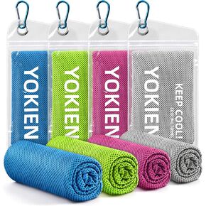 Cooling Towels for Neck and Face - Neck Coolers for Hot Weather -Cooling Neck Wraps Sweat Towel Rags for Extreme Heat (40"x12"), 4 Packs Yoga, Golf, Gym, Camping, Workout & More Activities