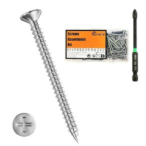 100PCS #6 X 2" High Hardness Drywall Screws, Stainless Steel 304, Fine Thread, Phillips Drive, Bugle Head, Wood Screws with Organizer Box & 1 Phillips PH2#2 Long Bit