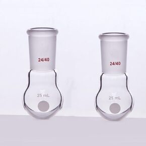 Lab Boiling Flasks 25mL Single Neck Round Bottom Boiling Flasks Borosilicate Glass with 24/40 Standard Taper Outer Joint