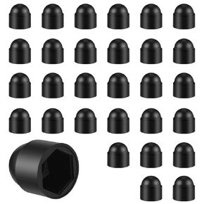 30 PCS M6×10mm Hex Head Bolt Covers Caps Bolts and Nuts Dome Plastic Protective Cap Black Hexagonal