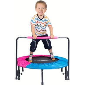 36 Inch Kids Trampoline - Mini Toddler Trampoline with Foam Handle, Small Rebounder Trampoline for Adult Fitness with Safety Padded Cover Indoor and Outdoor Use for Fun
