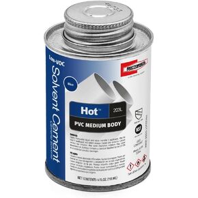 Rectorseal 55988 1/4 Pint Hot 203L Medium Body Blue Low Voc Pvc Solvent Cement