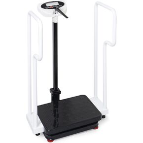 مقياس الوزن بمقابض لكبار السن، مقياس رقمي ذكي 3 في 1 مع قياس الارتفاع، مقياس الارتفاع والوزن لمكتب الطبيب، سعة الوزن 485 رطل/220 كجم، شاشة LED عالية الدقة، قابلة لإعادة الشحن عبر USB in Kuwait