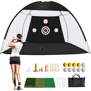 Golf Net, 10 x 7ft Backyard Golf Practice net, Golf Hitting,Driving Net with mat for Indoor/Outdoor