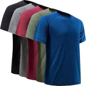 BALENNZ 5 Pack Mens Wookout Shirts & 5 Pack Mens Athletic Shorts with Pockets Moisture Wicking Quick Dry T Shirts and Shorts