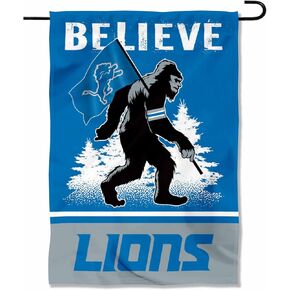 WinCraft Detroit Lions Bigfoot Sasquatch Believe Yard Garden Banner Flag