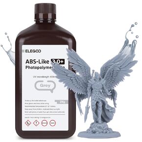 ELEGOO ABS-Like Resin 3.0 Plus, 3D Printer Resin with Low Viscosity and High Precision, 405nm Rapid UV-Curing Photopolymer Resin, 3D Resin for LCD/DLP 3D Printing, Grey 1000G