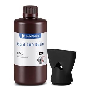 ANYCUBIC Rigid High-Temp Resistant 3D Printer Resin, Extra Toughness & Rigidity, Wide Compatibility for LCD Resin 3D Printers, Applicable for Industrial Parts & Jewelry Prints (Black, 1kg)