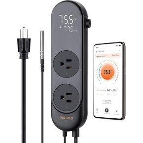 INKBIRD Smart Temperature Controller Heating Cooling 2-Stage Outlet Thermostat Controller Plug for Reptiles Aquarium Homebrew Breeding Fermenter 10A/1200W