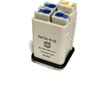 HARTING Heavy Duty Power Connectors Han 3A male insert with Quick-Lock, (Pack of 2) (9200032633)