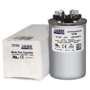 35 + 5 x 370/440 VAC Round Dual Run Capacitor by Jard # 12783