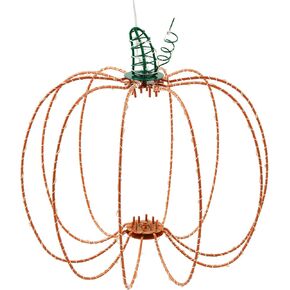 Mud Pie Round Lit Wire Pumpkin Table SITTERS, Medium Orange