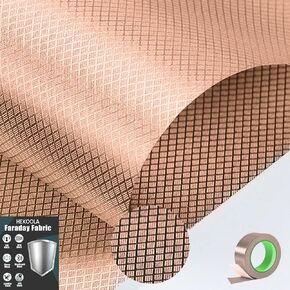 Faraday Fabric with Faraday Tape, Faraday Blanket for Cover for WiFi,Cell,EMP Protection(43.3" X 118.1",Copper)