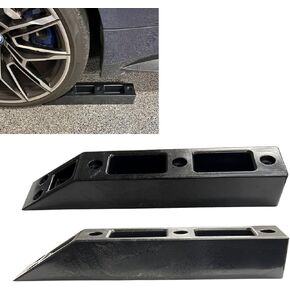 Keyfit Tools Compact Curb Ramp Tire Chock Chalk Parking Stopper for Lawn Mower Car & Truck (2 Pack)