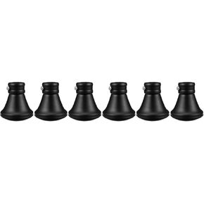 PRETYZOOM 6pcs Finials for Curtain Rods, 28mm Black Curtain Rod Head, Iron Drapery Rod Finials Drape Curtain Pole End Head Replacement