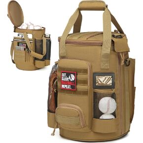 Baseball Bucket Bag 6 Gallon Bucket Cover Organizer w/Padded Seat tactical Softball Coaches Bag for Balls, Bat, Gloves, Scoreboards