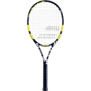Babolat Evoke 105 Strung Tennis Racquet, Black/Yellow (4 1/4" Grip)