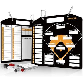 prowithlin Magnetic Baseball Lineup Board for Dugout, Baseball Dry Erase Clipboard, Premium Tactical Baseball Scoreboard, Line Up Cards Baseball with 40 Lineup Cards, Softball Baseball Coach Gifts