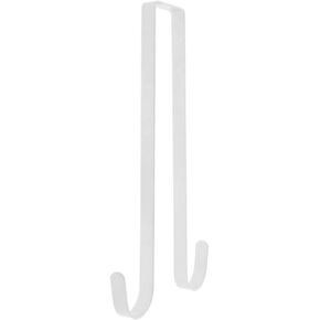 Norgail 12 Inches Double Side Wreath Hanger Over The Door - Large Wreath Metal Hook for Christmas Wreath Front Door Hanger - Holds 2Wreaths with This Hanger - Premium Sturdy Metal White