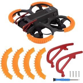 Propeller Guard Protector and Aluminum Alloy Gimbal Bumper for DJI Avata 2, Anti-Collision Protective Bumper Shockproof Prop Protector for Avata 2 fly more combo accessories (Red and Orange)